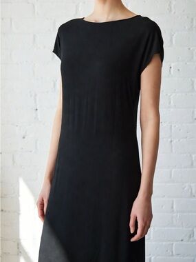 Acne Studios Double Layer Black Dress Side Slit Minimal Midi